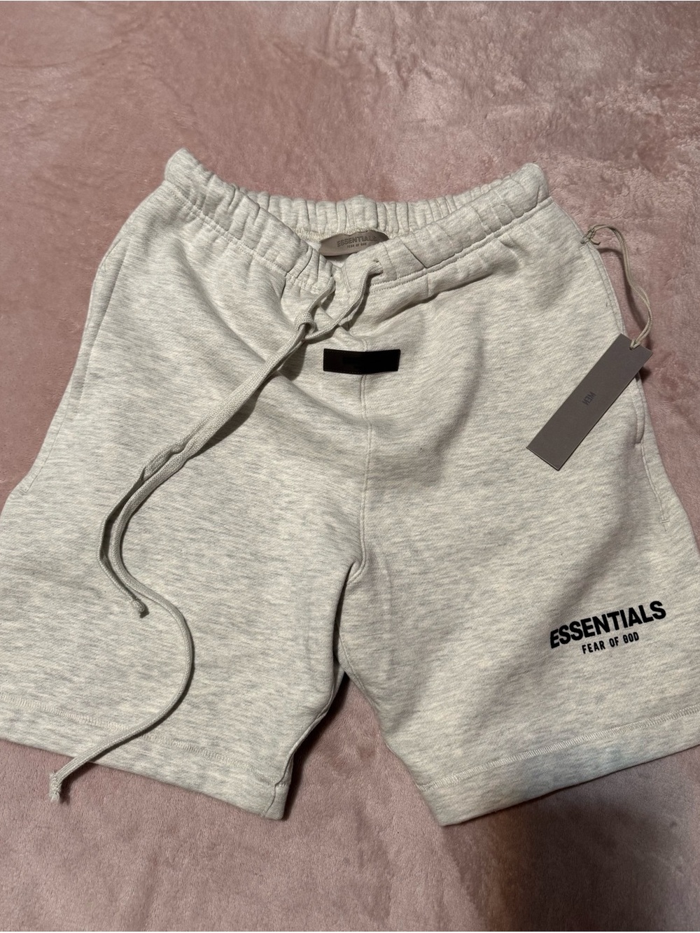Essentials Men’s Athletic Shorts - Light Gray with Black Logo